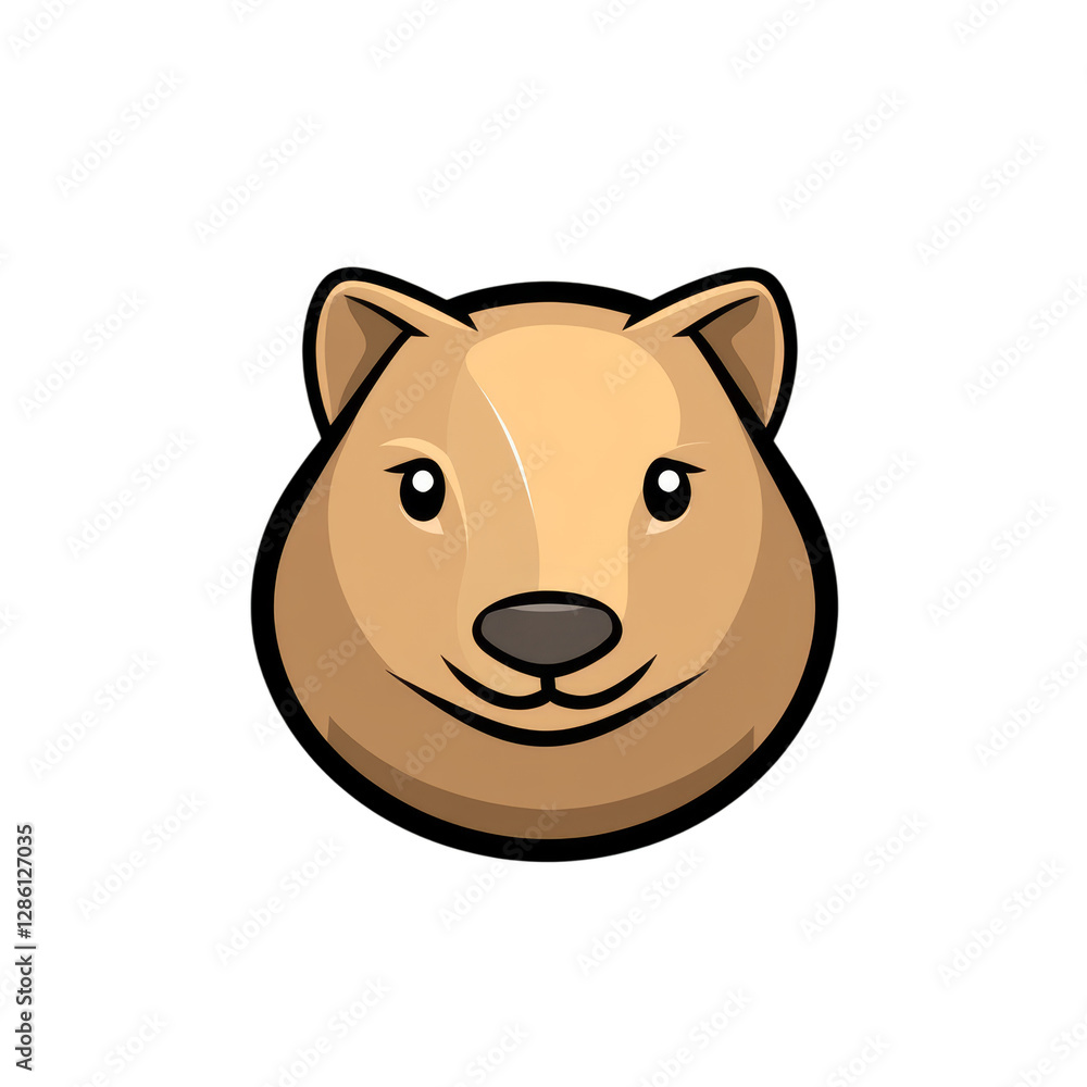 Cute cartoon bear face icon with friendly expression Cute cartoon bear face icon with friendly expression