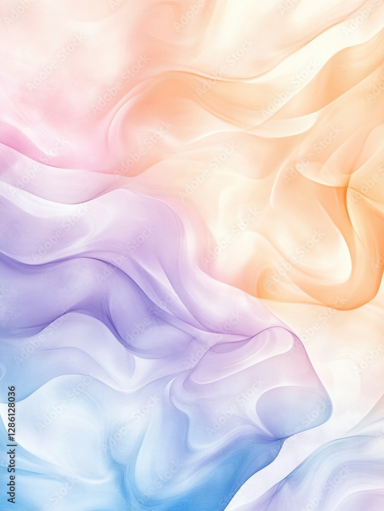 Obraz premium Colorful abstract flowing waves in pastel tones