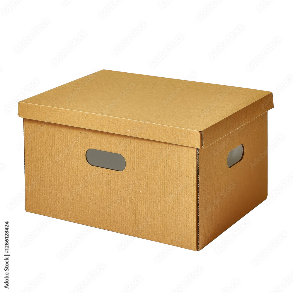 sturdy cardboard storage box with lid and cut out handles, perfect for organizing items. Ideal for home or office use, this box offers practical solution for clutter sturdy cardboard storage box with lid and cut out handles, perfect for organizing items. Ideal for home or office use, this box offers practical solution for clutter