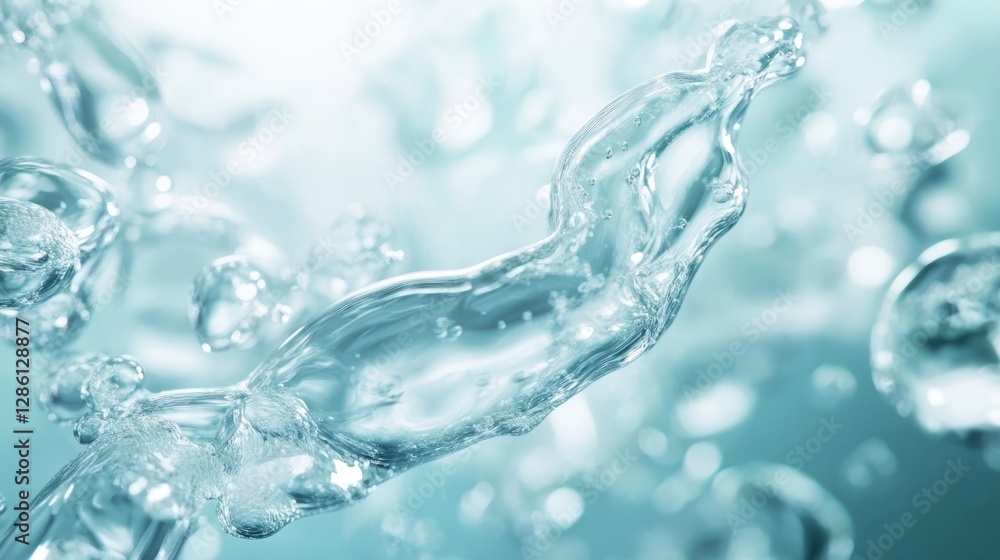 This captivating image showcases the beauty of water, featuring shimmering bubbles suspended in motion, creating a serene and refreshing atmosphere filled with light. This captivating image showcases the beauty of water, featuring shimmering bubbles suspended in motion, creating a serene and refreshing atmosphere filled with light.