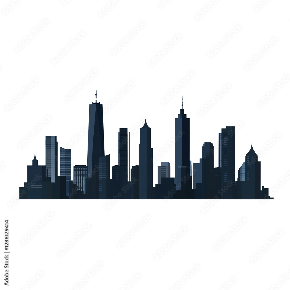 Modern Skyline Silhouette Vector – Sleek Minimalist Design with Clean Lines and Subtle Gradients, Isolated on Transparent Background Modern Skyline Silhouette Vector – Sleek Minimalist Design with Clean Lines and Subtle Gradients, Isolated on Transparent Background