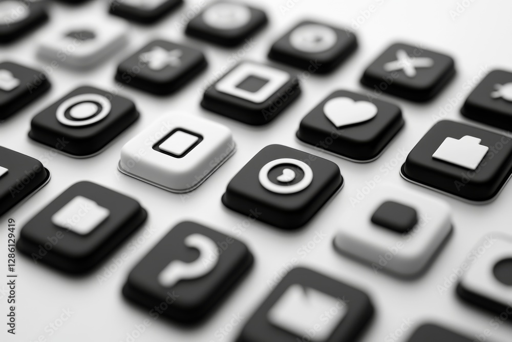 Black and white keyboard with financial symbols on the keys Black and white keyboard with financial symbols on the keys