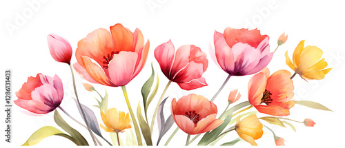 Delicate watercolor flower illustration on a clean white background, perfect for greeting cards, posters, and creative design projects