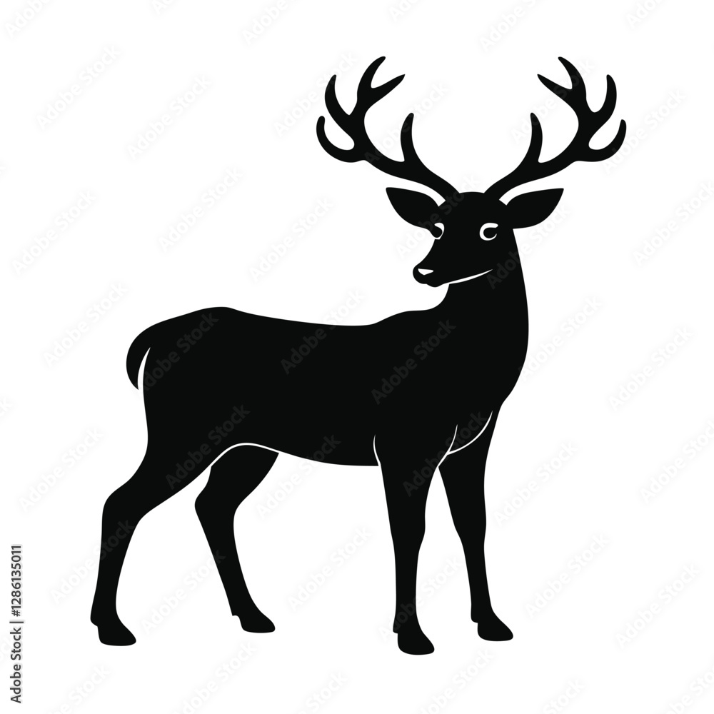 Fototapeta premium Dear with antlers Vector Illustration