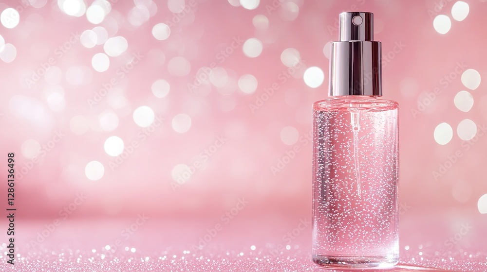 Glowing skincare bottle with water droplets, symbolizing purity and rejuvenation in spa-inspired self-care. Glowing skincare bottle with water droplets, symbolizing purity and rejuvenation in spa-inspired self-care.