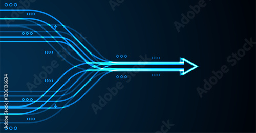Abstract arrow direction. Technology background