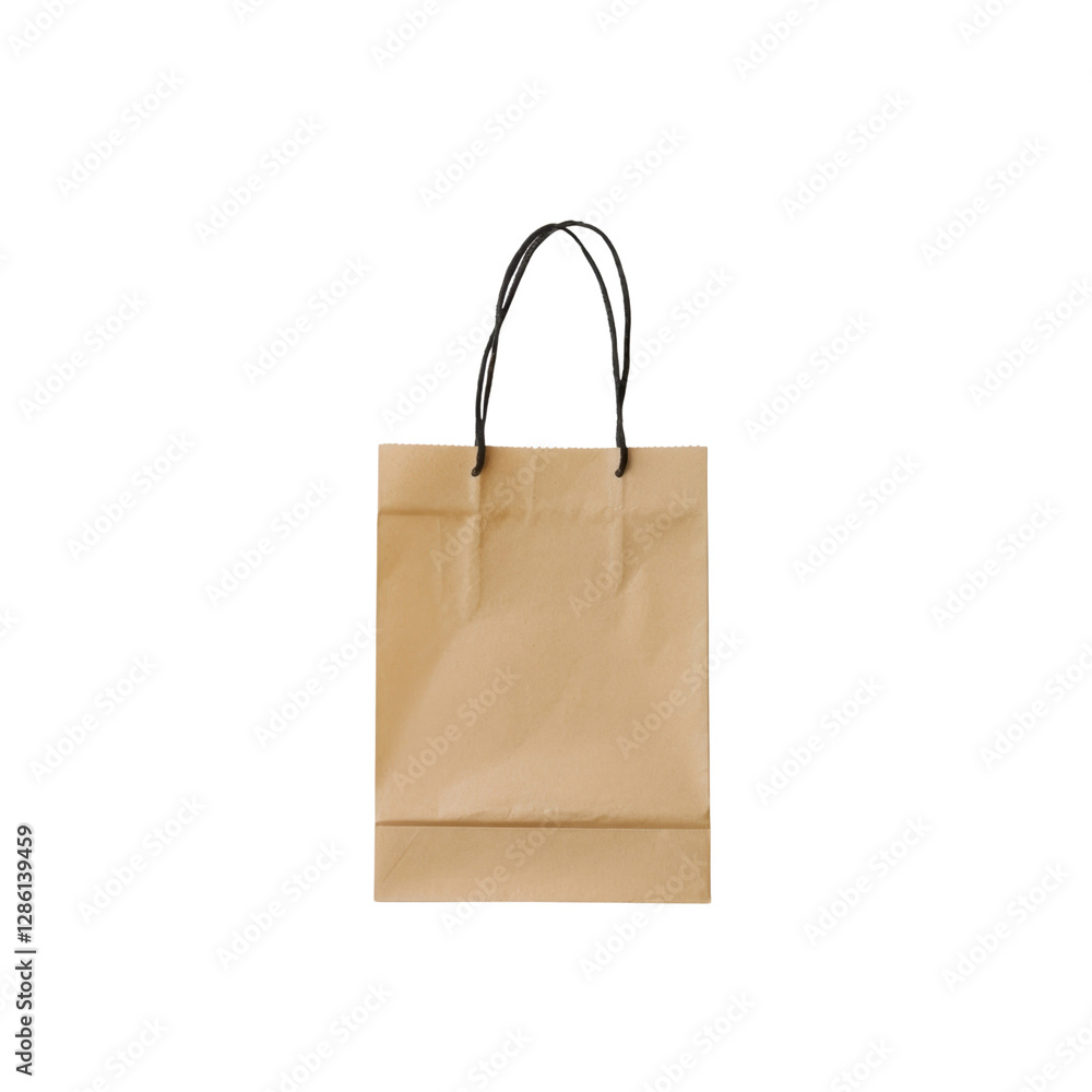 Brown paper shopping bag with handles, ideal for retail use Brown paper shopping bag with handles, ideal for retail use