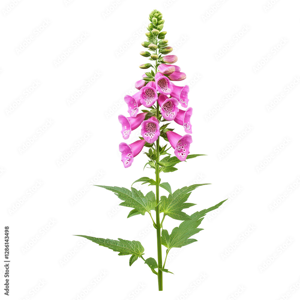 Obraz premium Single foxglove flower in tall garden elegance , Flower, isolated on transparent background