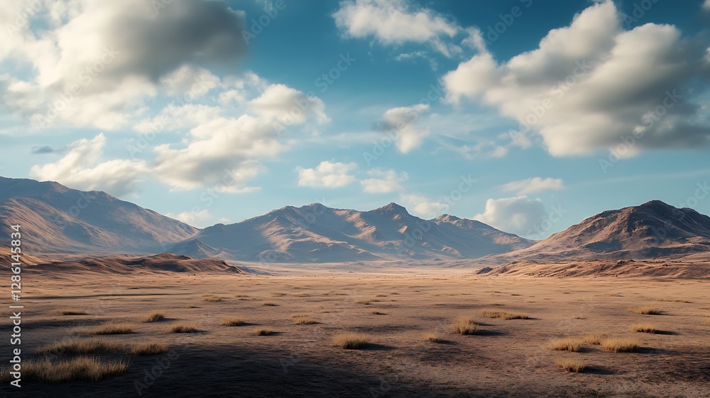 Desert landscape featuring mountain range and moody cloudy sky high resolution picture Desert landscape featuring mountain range and moody cloudy sky high resolution picture