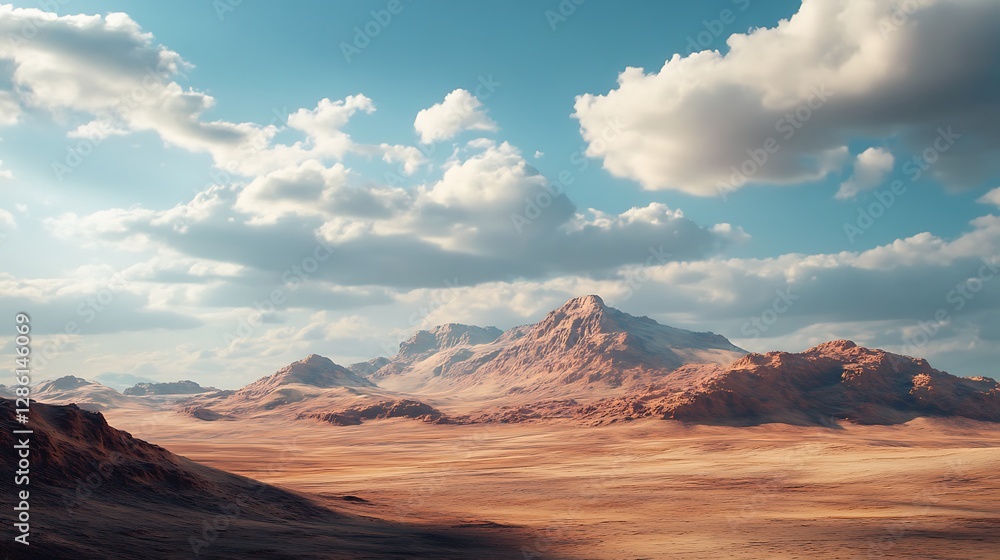 Obraz premium Desert landscape with mountains and dramatic cloudy sky high resolution picture