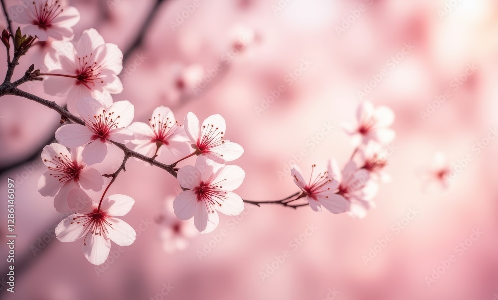 Delicate pink cherry blossoms bloom Delicate pink cherry blossoms bloom