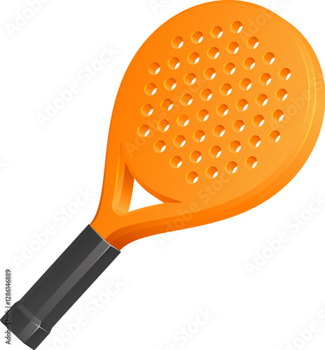 A padel or paddle ball tennis racket cartoon icon