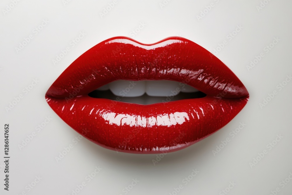Glamorous Red Lips with Glossy Finish for Beauty and Fashion Glamorous Red Lips with Glossy Finish for Beauty and Fashion