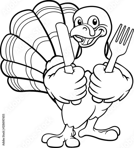 A turkey Thanksgiving carto...