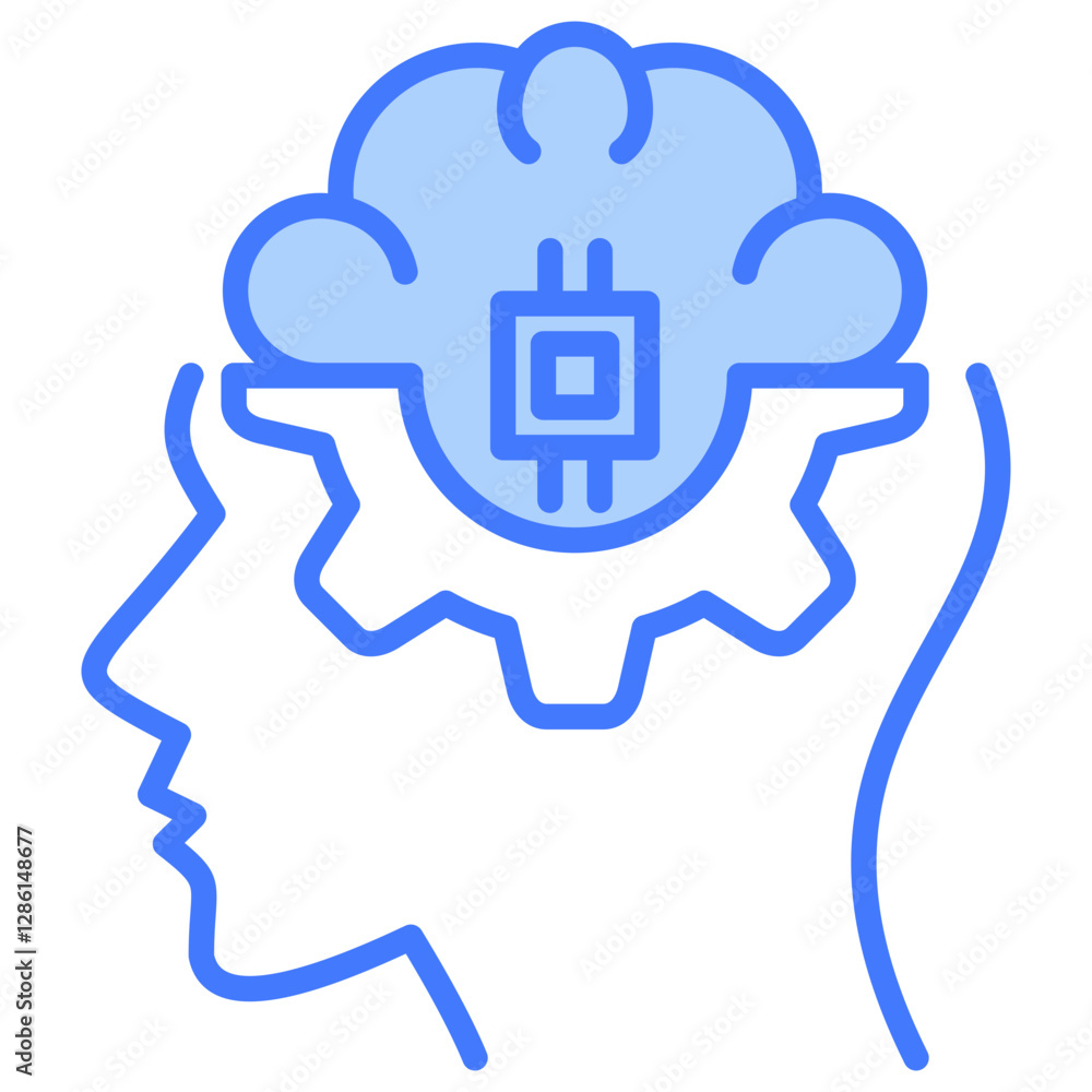 Artificial Intellegence Blue Icon Artificial Intellegence Blue Icon