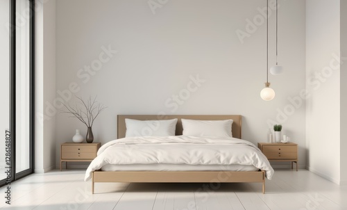 Modern bedroom with light decor