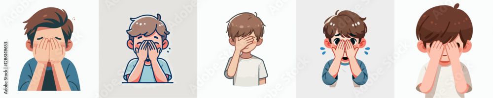 Vector of a child feeling frustrated