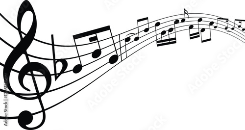 music notes on a white