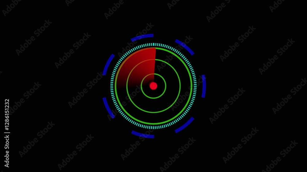 Rader searching animation. Rader Hud technology signal waves animated Rader searching animation. Rader Hud technology signal waves animated