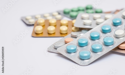 Colorful assortment of medical tablets