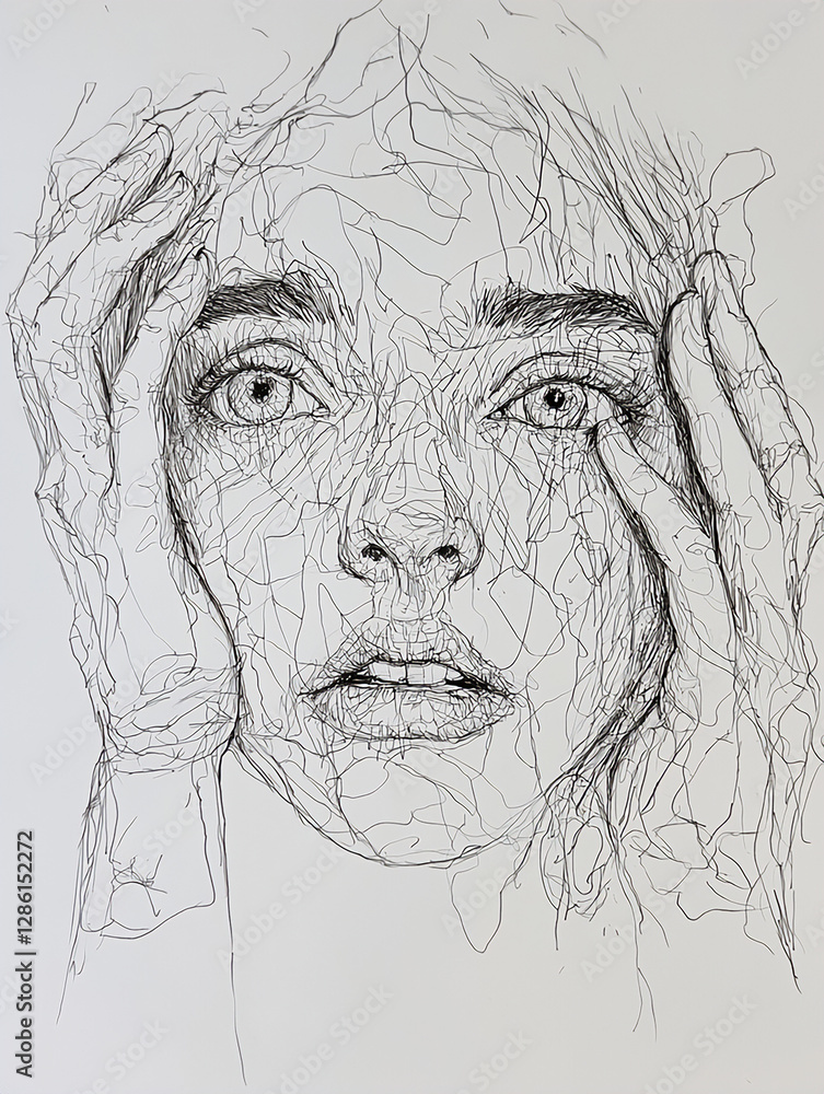Fototapeta premium Simple Hand-Drawn Line Art Illustration: Monochrome Design on White Background for Creative Projects and Global Branding