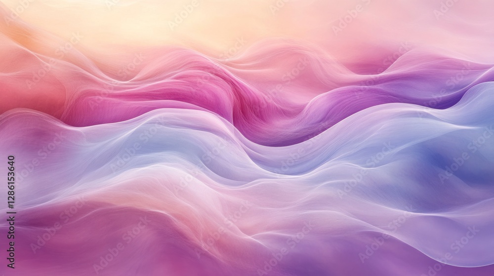Obraz premium Soft Pastel Ripple Texture in Pale Rose and Lavender Shades with Undulating Waves of Color for Artistic Background