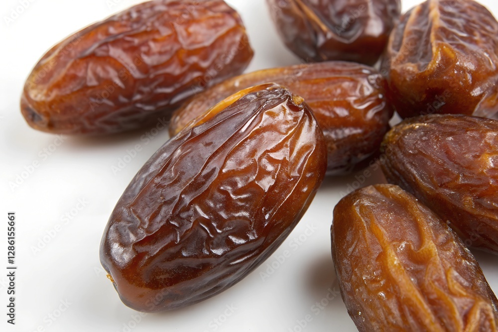 dried dates on white background dried dates on white background