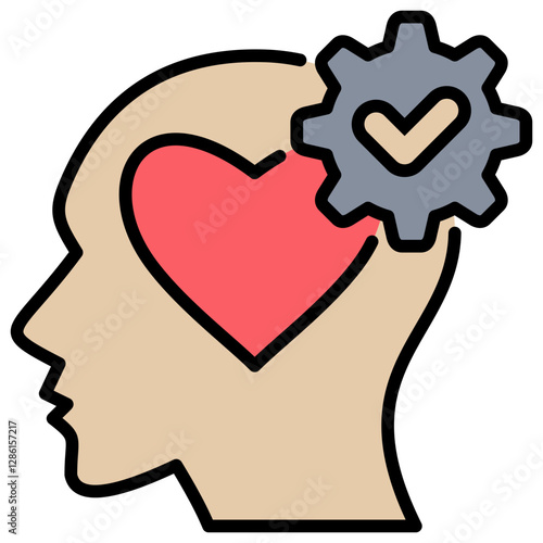 Emotional Intelligence Lineal Color Icon