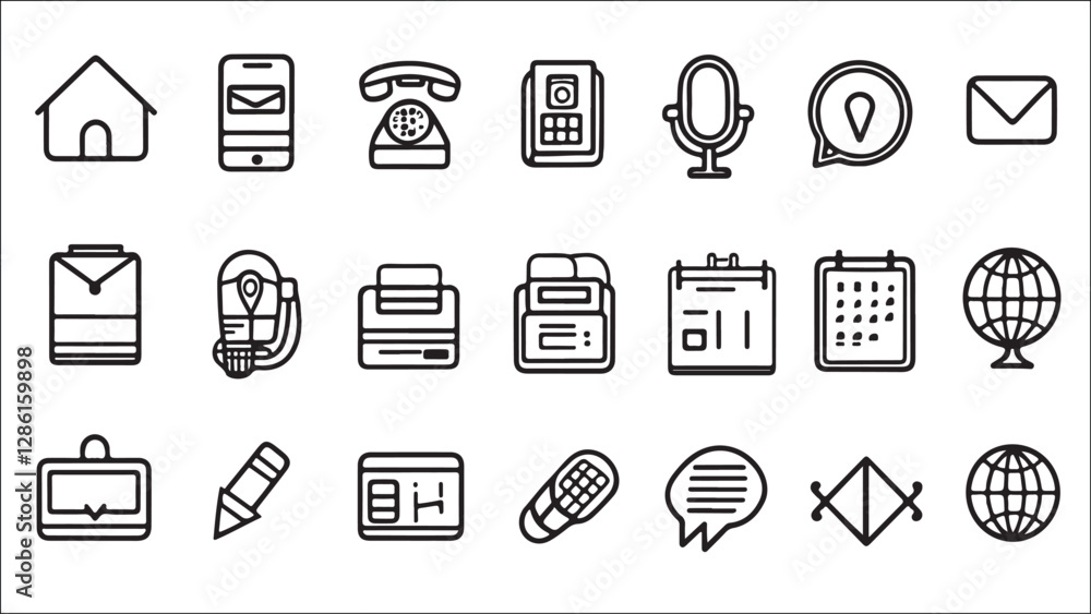 Contact us editable stroke outline icons set isolated on white background flat vector illustration. Pixel perfect. 64 x 64 email internet facebook fhone.
Contact us editable stroke outline icons set isolated on white background flat vector illustration. Pixel perfect. 64 x 64 email internet facebook fhone.