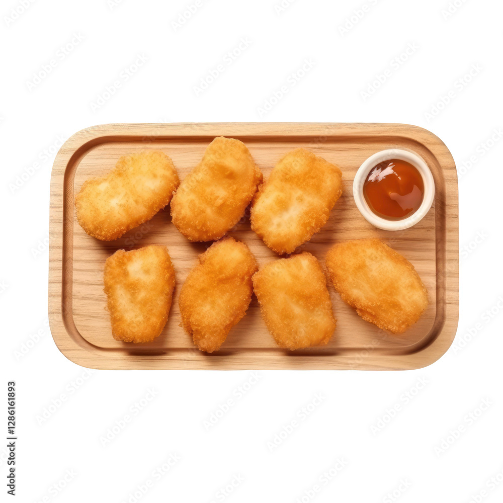 Crispy Chicken Nuggets on transparent background Crispy Chicken Nuggets on transparent background