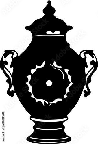 ceramic teapot on a black background