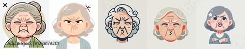 Vector of a cranky grandmother