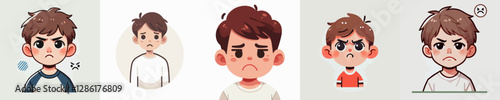 Vector of an angry and disappointed child