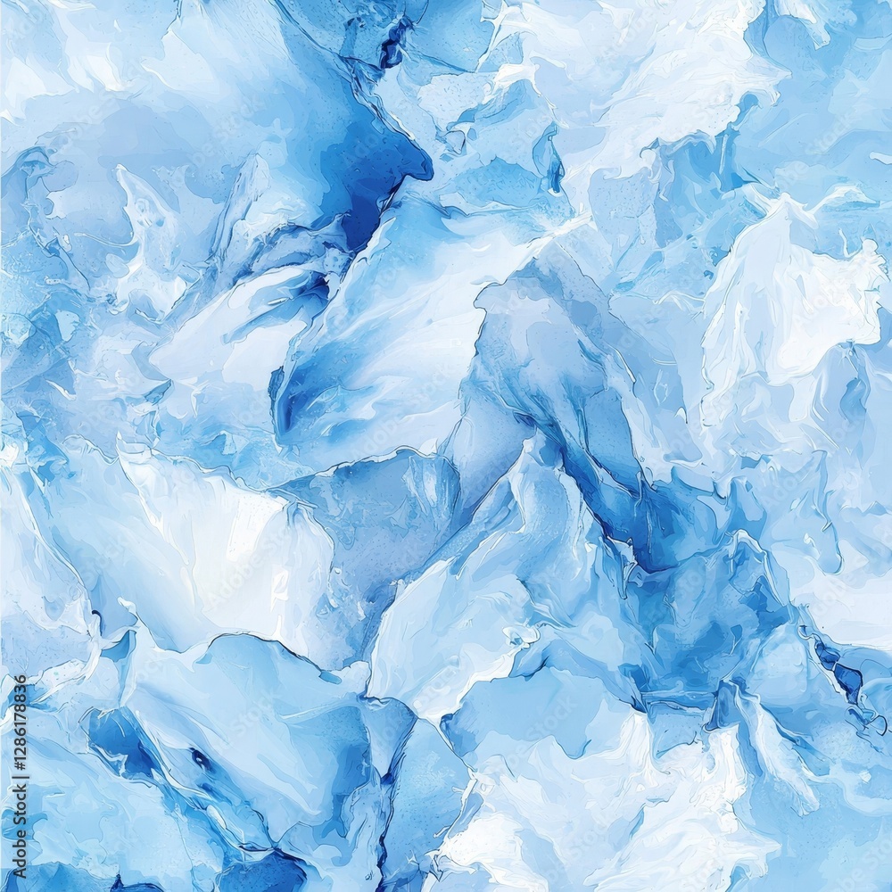 Obraz premium A contemporary design template of a turquoise geode, characterized by an abstract blue watercolor background and a pastel marble ink drawing effect, suitable for wedding invitations or greeting
