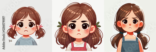 Vector of an angry and disappointed child
