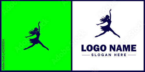 Dance Studio icon Dance academy Dance school Dance center flat logo sign symbol editable vector