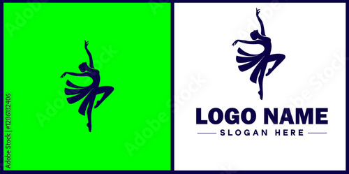 Dance Studio icon Dance academy Dance school Dance center flat logo sign symbol editable vector