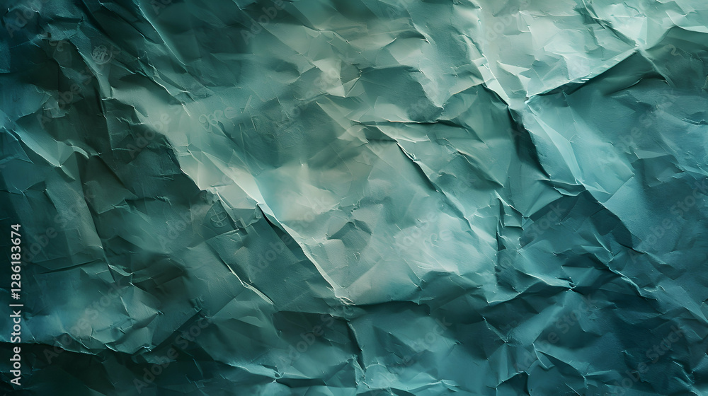 Fototapeta premium Abstract Background - Teal Creased Paper Texture