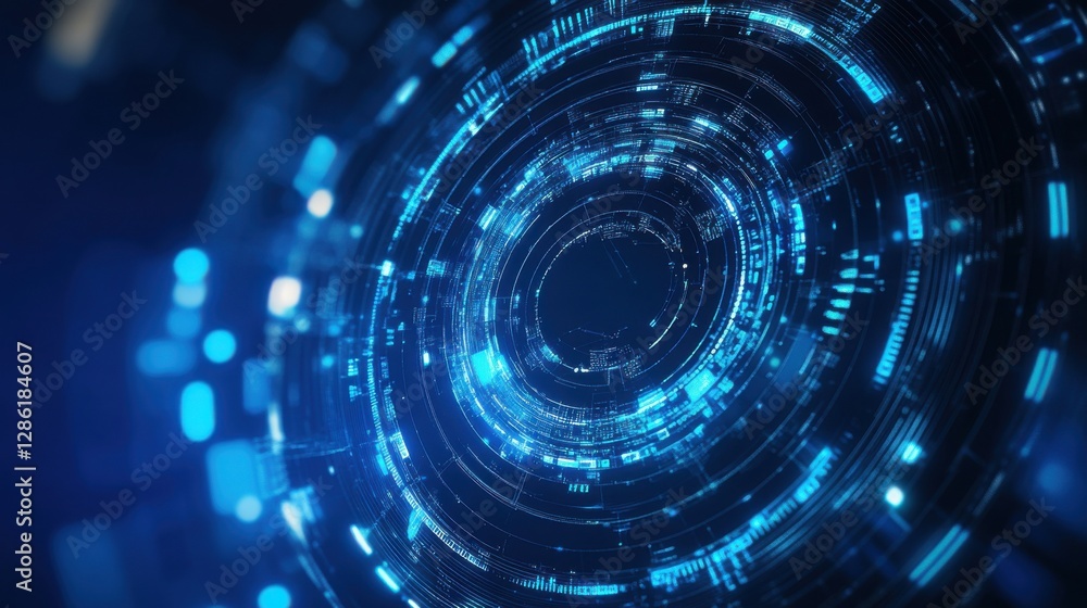 Futuristic blue digital technology abstract design. Futuristic blue digital technology abstract design.