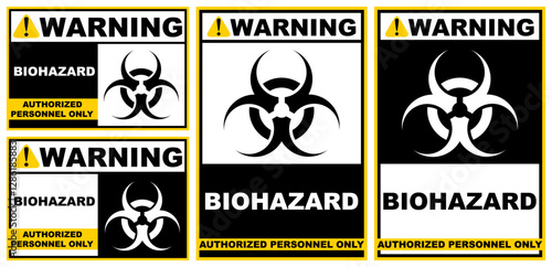 Set Collections biohazard warning sign template design vector illustration