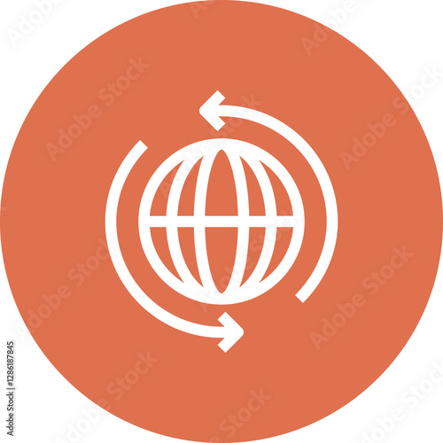 biosphere conservation flat line web icon concept