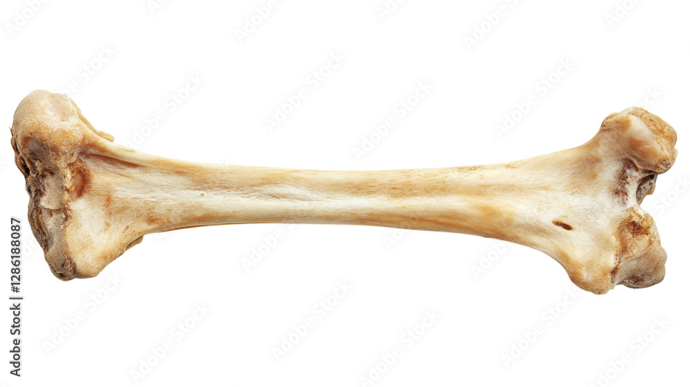 Fototapeta premium Bone found in a natural setting with a detailed view of its structure and texture