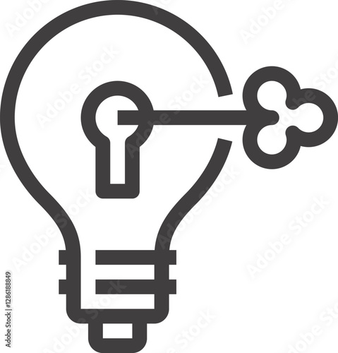 intellectual property flat line web icon concept