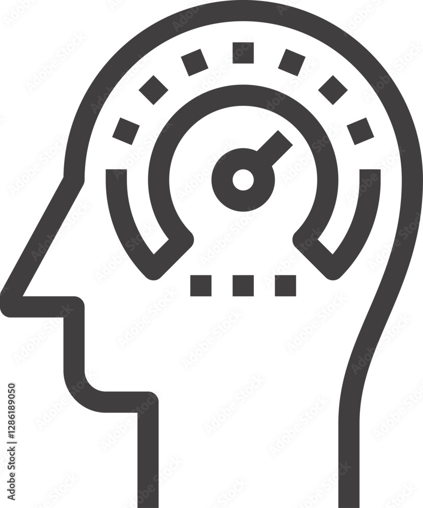 mind performance flat line web icon concept mind performance flat line web icon concept
