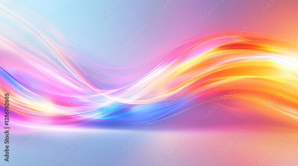 Obraz premium Abstract colorful light trails with vibrant hues creating a dynamic and energetic atmosphere.