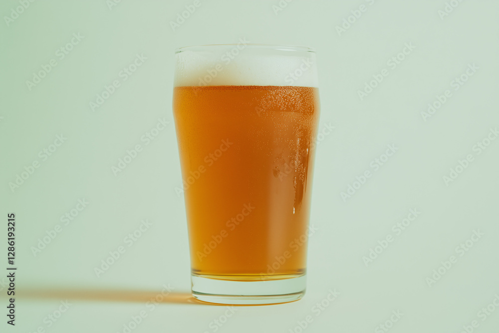 Pint of Golden Refreshment: A perfectly poured pint of light golden beer, crowned with a frothy head. A refreshing beverage, ready to quench the thirst and elevate the mood. Pint of Golden Refreshment: A perfectly poured pint of light golden beer, crowned with a frothy head. A refreshing beverage, ready to quench the thirst and elevate the mood.