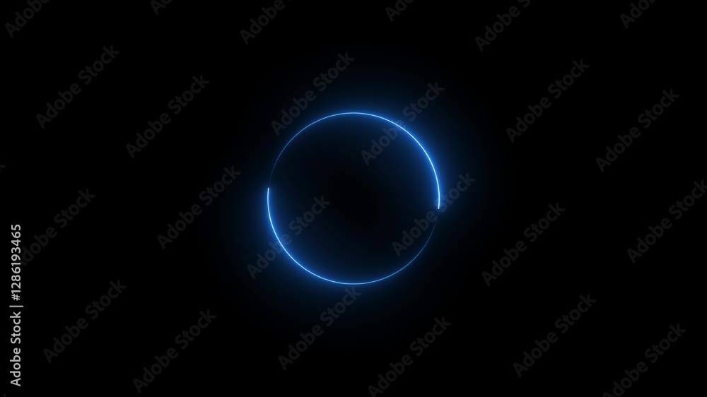 Glowing neon circle animation . Glowing neon circle animation .