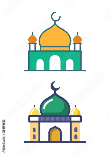 Wallpaper Mural Illustration Of A Islamic Mosque. Vector Mosque Icon Torontodigital.ca
