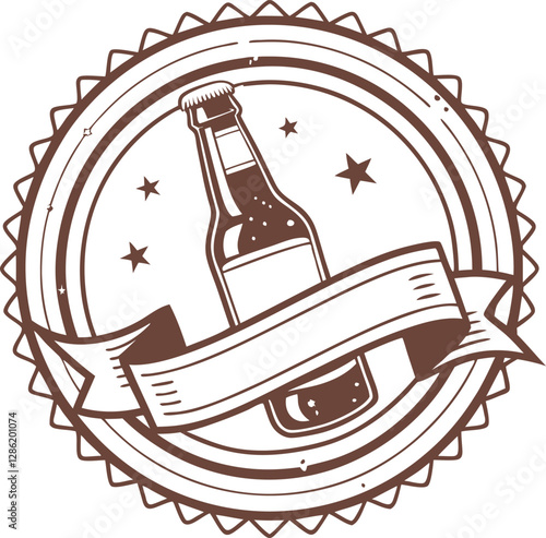 Vintage Beer Bottle Seal logo