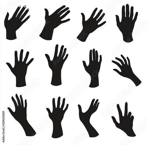 Hands in 連続線画 (Continuous Line) Style, 筆ペン Art for Modern Minimalist Designs